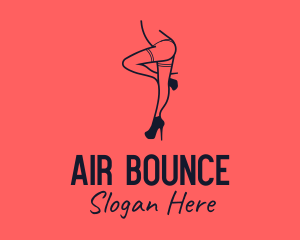 Woman Lingerie Dancer logo design