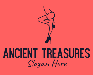 Woman Lingerie Dancer logo design