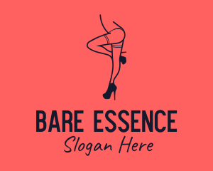 Woman Lingerie Dancer logo design