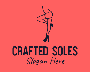 Woman Lingerie Dancer logo design