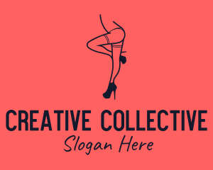 Woman Lingerie Dancer logo design