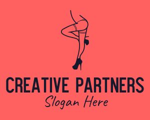 Woman Lingerie Dancer logo design