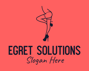 Woman Lingerie Dancer logo design