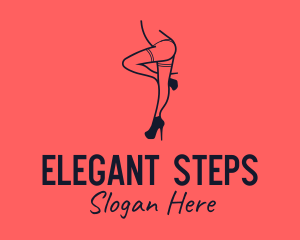 Heels - Woman Lingerie Dancer logo design