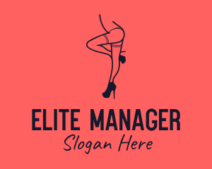 Woman Lingerie Dancer logo design