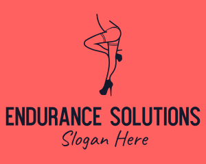 Woman Lingerie Dancer logo design