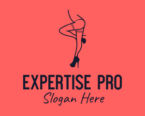 Woman Lingerie Dancer logo design