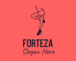 Woman Lingerie Dancer logo design