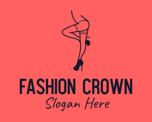 Woman Lingerie Dancer logo design