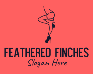 Woman Lingerie Dancer logo design