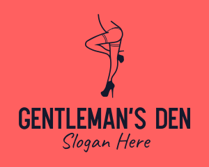 Woman Lingerie Dancer logo design