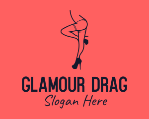 Drag - Woman Lingerie Dancer logo design