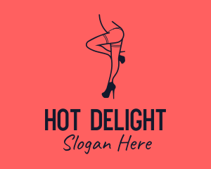 Woman Lingerie Dancer logo design