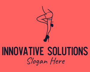 Woman Lingerie Dancer logo design