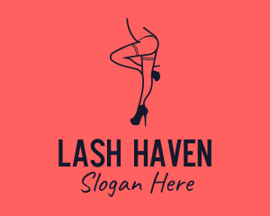 Woman Lingerie Dancer logo design