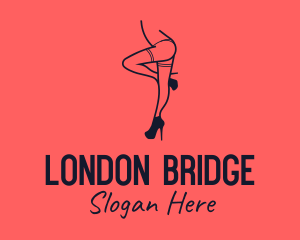 Woman Lingerie Dancer logo design