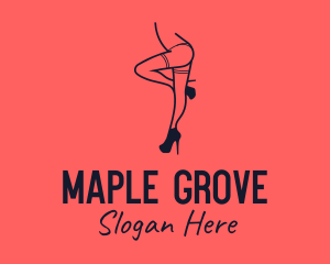 Woman Lingerie Dancer logo design