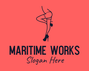 Woman Lingerie Dancer logo design