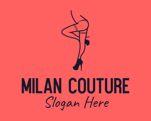 Woman Lingerie Dancer logo design