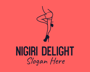 Woman Lingerie Dancer logo design