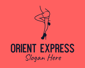 Woman Lingerie Dancer logo design