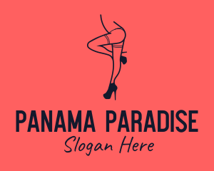 Woman Lingerie Dancer logo design