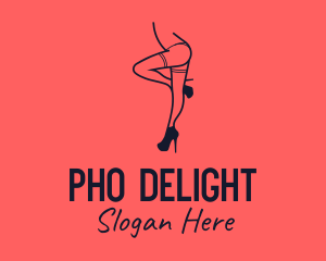 Woman Lingerie Dancer logo design