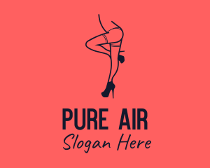 Woman Lingerie Dancer logo design