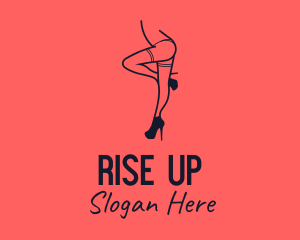 Woman Lingerie Dancer logo design