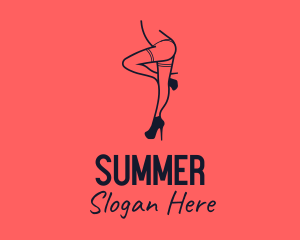 Woman Lingerie Dancer logo design