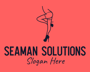 Woman Lingerie Dancer logo design