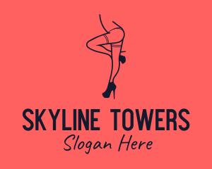 Woman Lingerie Dancer logo design