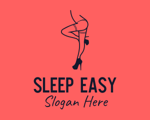 Woman Lingerie Dancer logo design