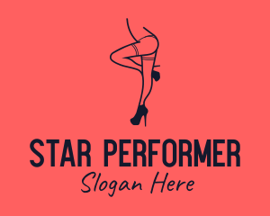 Entertainer - Woman Lingerie Dancer logo design