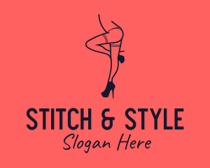 Woman Lingerie Dancer logo design