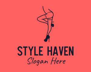 Woman Lingerie Dancer logo design