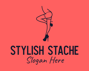 Woman Lingerie Dancer logo design