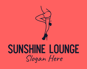 Woman Lingerie Dancer logo design