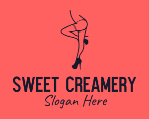 Woman Lingerie Dancer logo design