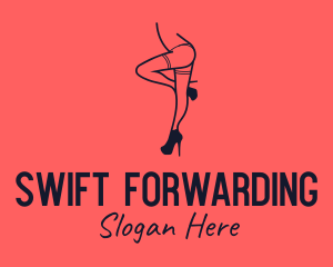 Woman Lingerie Dancer logo design