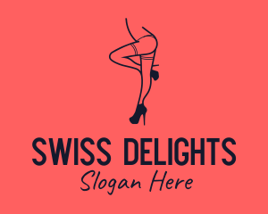 Woman Lingerie Dancer logo design