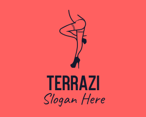 Woman Lingerie Dancer logo design