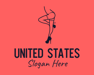 Woman Lingerie Dancer logo design