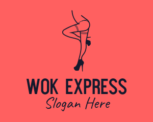 Woman Lingerie Dancer logo design