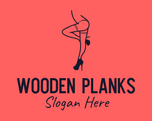 Woman Lingerie Dancer logo design