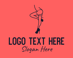 Heels - Woman Lingerie Dancer logo design