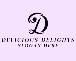 Feminine Fashion Letter D logo design