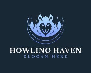 Howling - Wild Wolf Gradient logo design