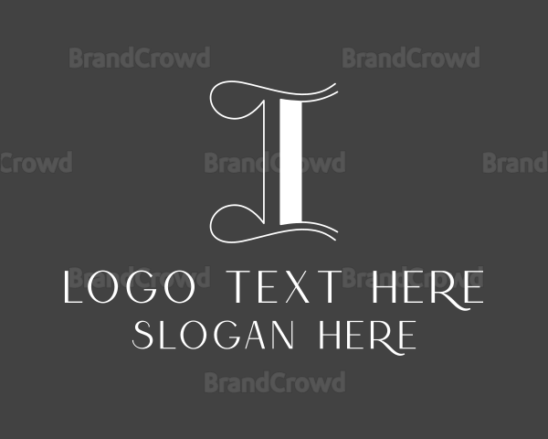 Elegant Calligraphy Letter I Logo