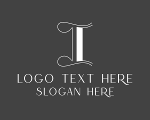 Interior  Design - Elegant Calligraphy Letter I logo design